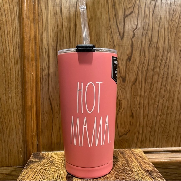 Rae Dunn HOT MAMA Insulated Stainless Steel Tumbler with Straw BRAND NEW! - Picture 1 of 3